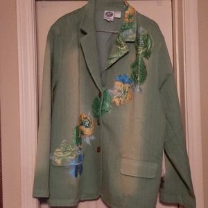 Diana Gilman 2 tone embroidered jacket